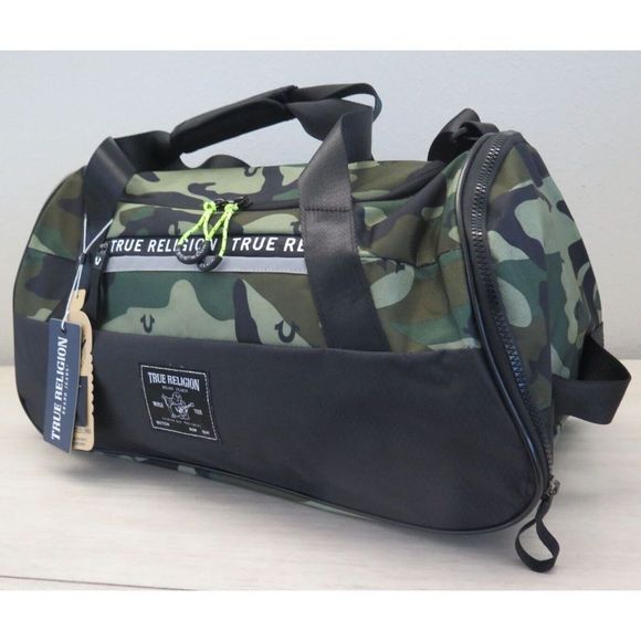 True Religion TR101809 Unisex Medium Camo Tulo Duffle Gym Bag $99 - Picture 9 of 12